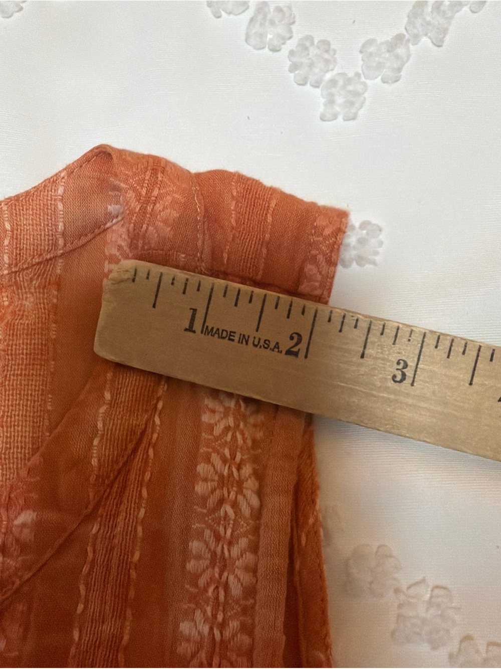 J.Jill Maxi Dress Women's Size M Orange Tie-Dye Embroidered Tiered Boho Cotton - Picture 4 of 9